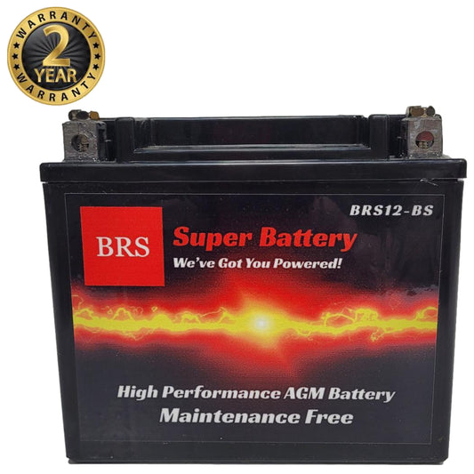 BRS12-BS 12v High Performance Sealed AGM PowerSport 2 Year Warranty - BRS Super Battery