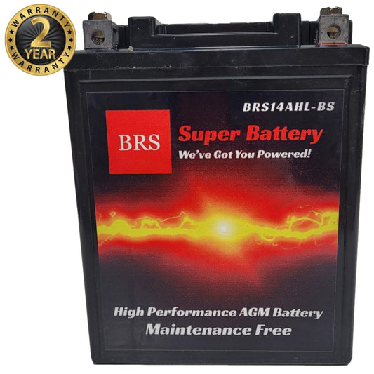 BRS14AHL-BS 12v High Performance Sealed AGM PowerSport 2 Year Warranty - BRS Super Battery