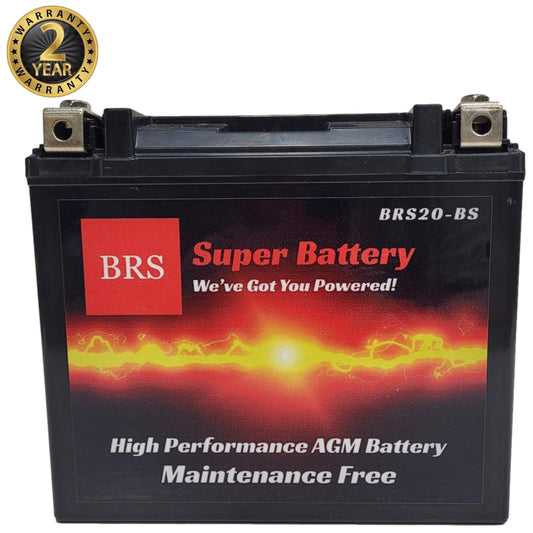 BRS20-BS 12v High Performance Sealed AGM PowerSport 2 Year Warranty - BRS Super Battery