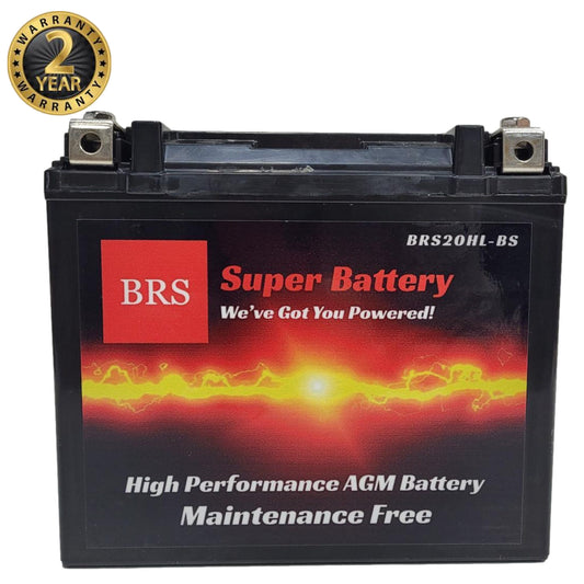 BRS20HL-BS 12v High Performance Sealed AGM PowerSport 2 Year Warranty - BRS Super Battery