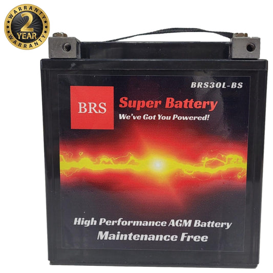BRS30L-BS 12v High Performance Sealed AGM PowerSport 2 Year Warranty - BRS Super Battery