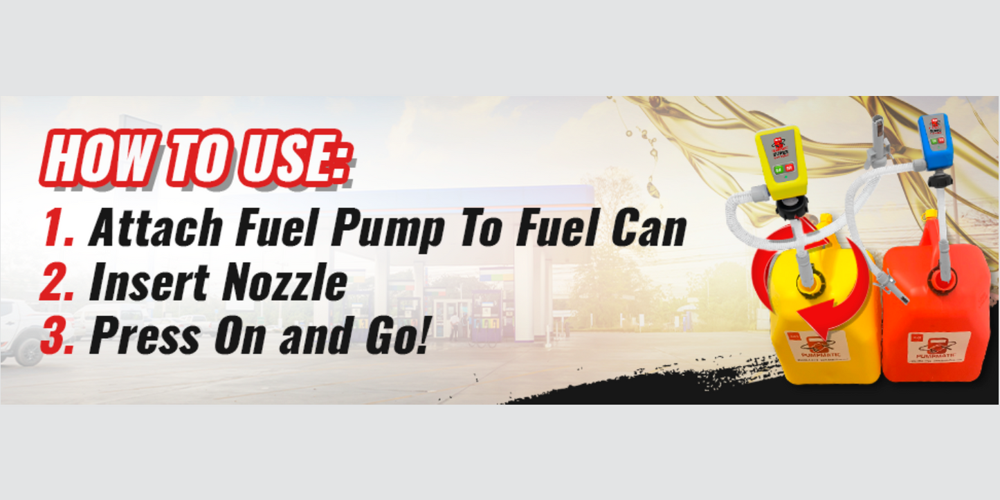 PumpMatic - Diesel Fuel Pump - Transfer Gas, Kerosene + Siphon Pump + 3 Power Sources w/ 4.25 Ft Hose - BRS Super Battery