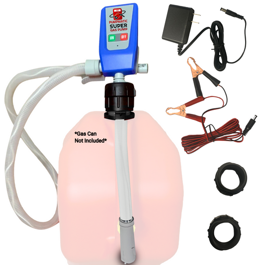 PumpMatic Super Gas Pump Fuel Transfer Pump for Gas, Diesel, Kerosene + 3 Power Sources w/ 4.25 Ft. Hose