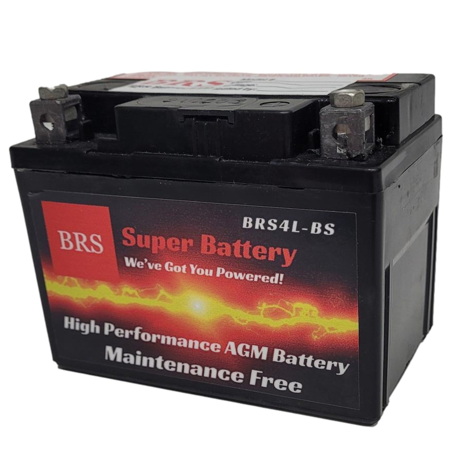 High Performance BRS4L-BS BS 10 Year Battery & Smart Charger / Maintainer Combo Bundle Kit 12v Sealed AGM PowerSports Battery - BRS Super Battery