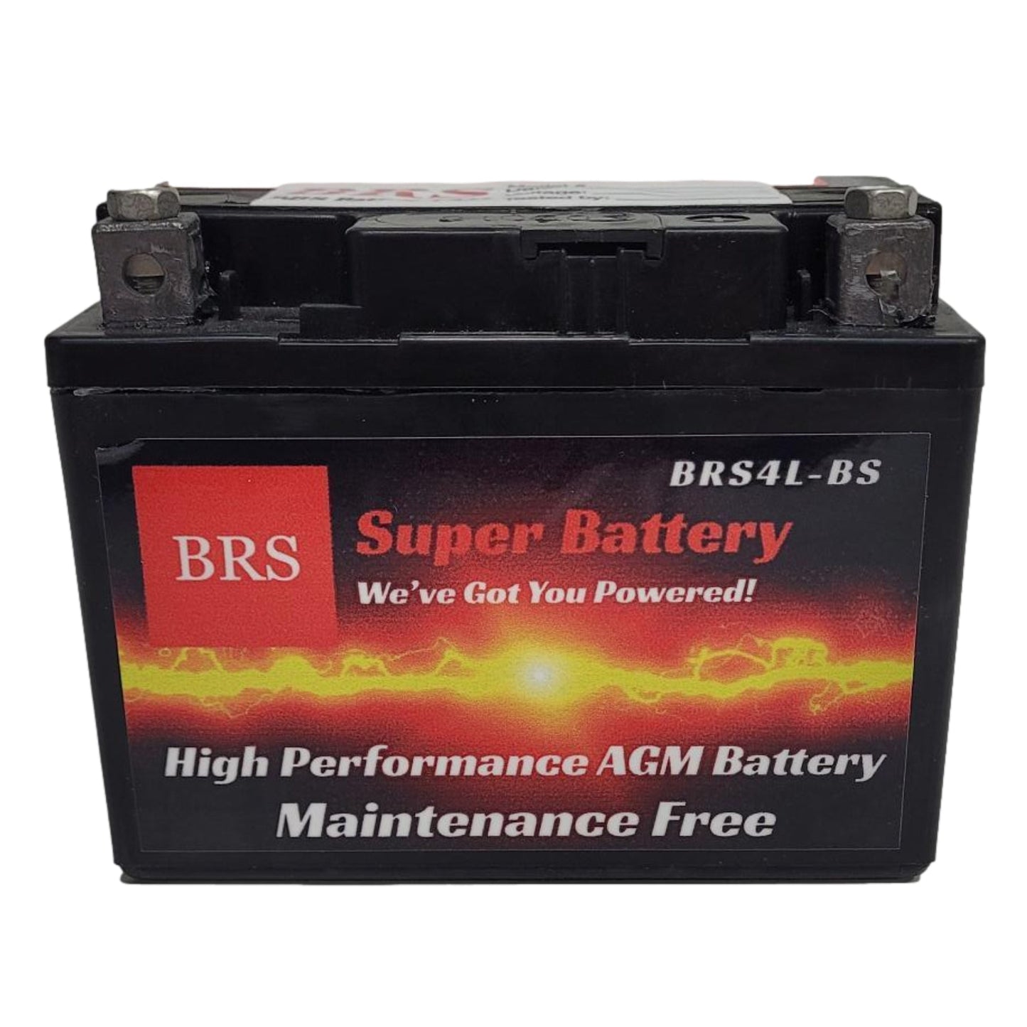 High Performance BRS4L-BS 2 Year Battery & Smart Charger / Maintainer Combo Bundle Kit 12v Sealed AGM PowerSports Battery - BRS Super Battery