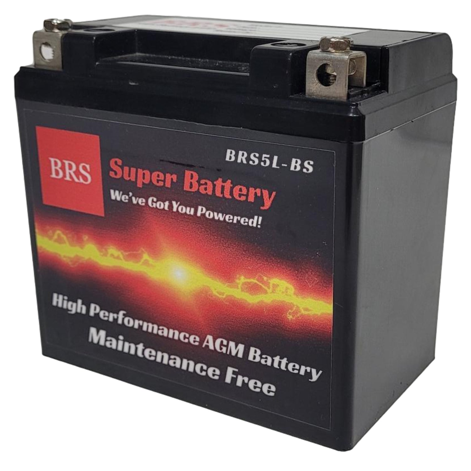 WPX5L-BS 12v High Performance Sealed AGM PowerSport 2 Year Battery - BRS Super Battery